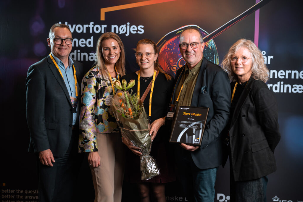 Grundlægger Jens Legarth og teamet fra FERM FOOD ApS modtog EY’s Scale-Up pris ved den regionale kåring i Syd- og Sønderjylland den 6. november 2025 (Fra venstre: Henrik Madsen, Rikke Matthiasen, Belinda Theodora Holm Dam Jeppesen, Jens Legarth, Legarth).